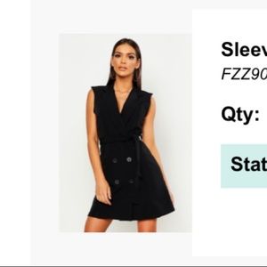 BOOHOO- Sleeveless Belted Blazer Dress- BLACK